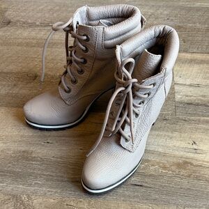 Kelsi Dagger Lace Up Boots in Taupe